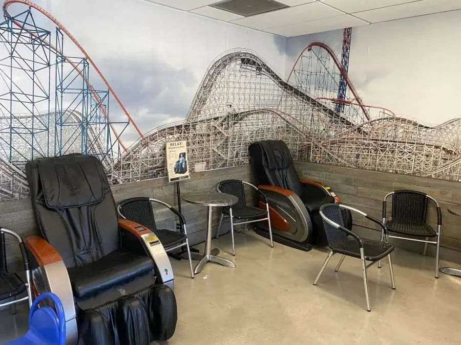 Massage Chairs at Valencia Car Wash gift store